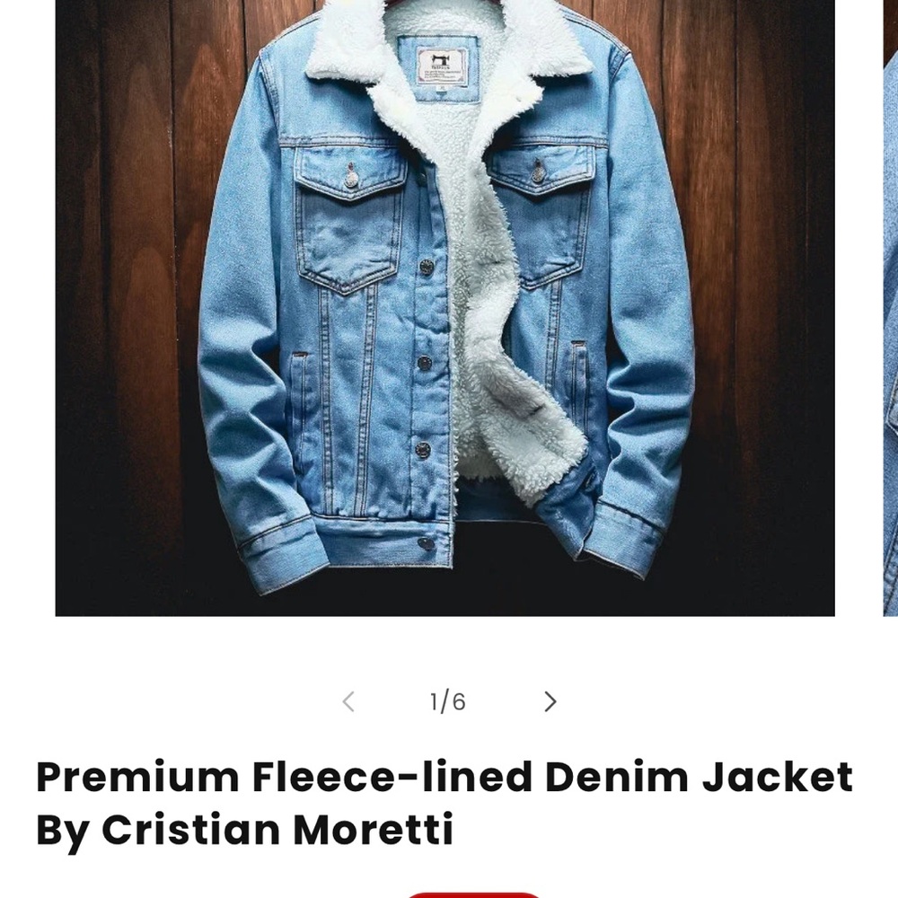 Premium Fleece-Lined Denim Jacket - Light Blue